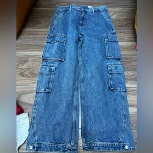 Denim Forum The '90s Millie Hi-Rise Cargo Jeans